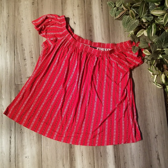 Torrid Tops - Torrid Red Ruffle Blouse Plus Size 1. 1X.